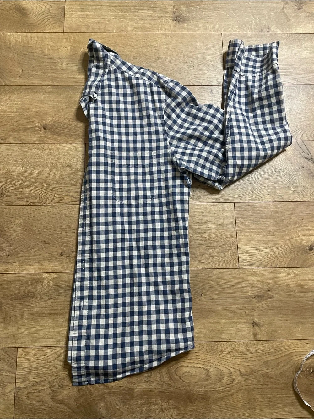 J. Crew Men's Navy and White Gingham Button-Down Shirt
